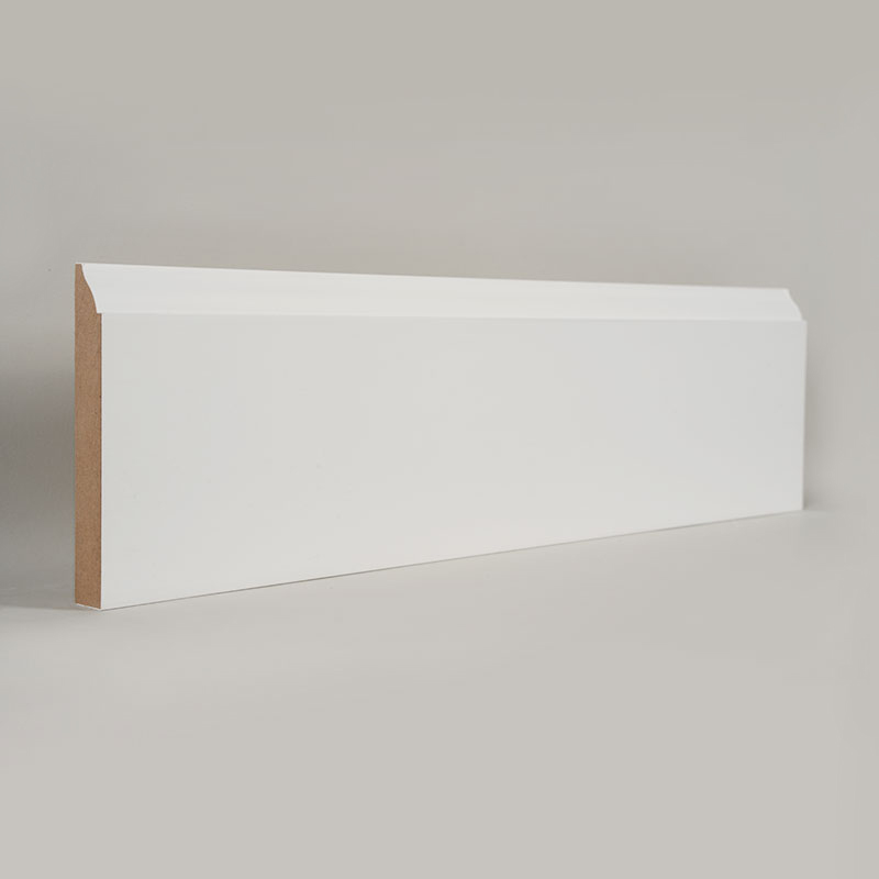 MDF-jalkalista (Filler-Primed & Pearl White) 3/5' x 4 1/4'