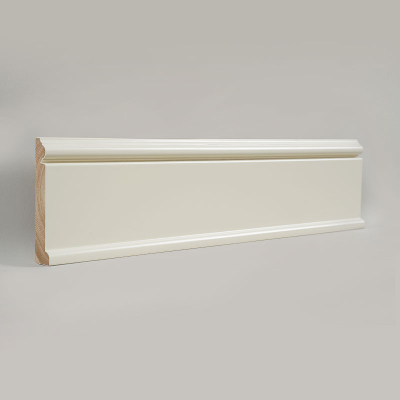 Mäntyjalkalista (täytepohjamaalattu ja maalattu) - valkoinen 6/7' x 3 15/16'