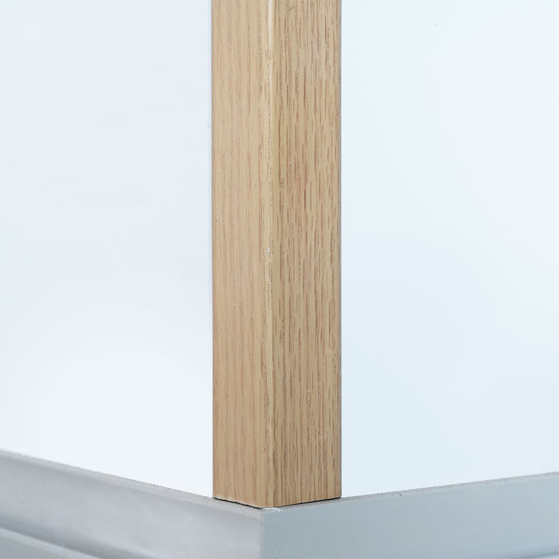 Massiivipuu suorakulmainen (90°) siirtymänauha (kääritty punatammiviilulla + maalilla) - tammen väri 1 1/2' x 1 1/2'