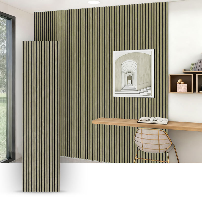Säleikköseinä/akustinen seinäpaneeli (3-puolinen PVC-kääritty) – Kangassyinen / Nahkaseinä – 2400/2700mm × 600mm